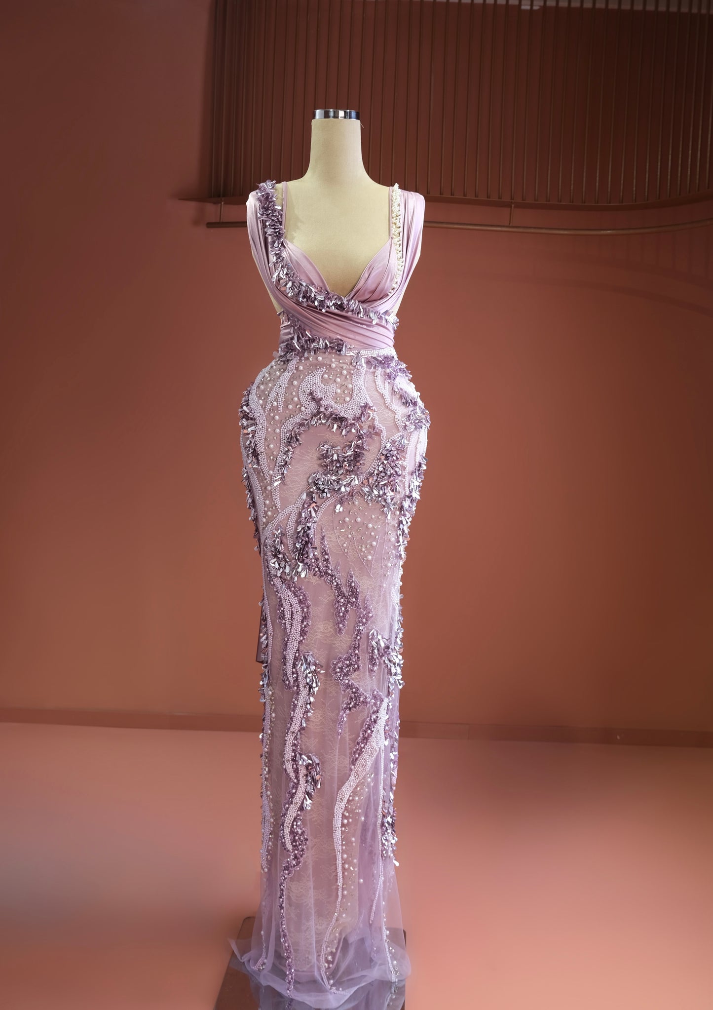 Anneda - Sequined Scoop Neck Dress