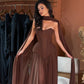 Amy - Corset Gown with Draped Chiffon Skirt