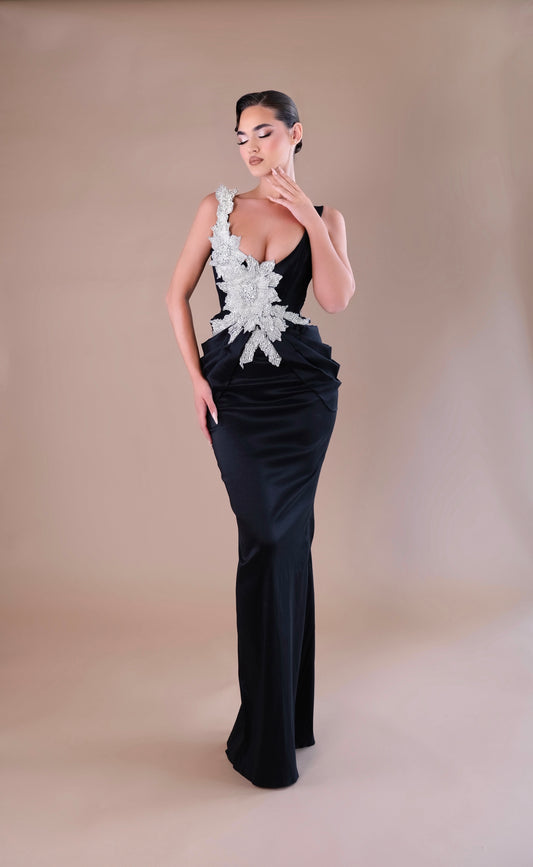 Royana - Silver Adorned Dress