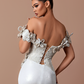 Ashen - Off shoulder dress with floral embroidery