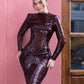 Adára - Long Sleeve Sequin Dress