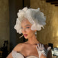 Oversized Floral Headpiece with Crystal Veil & Bow Gloves
