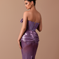 Dusk - Strapless dress with bow detail