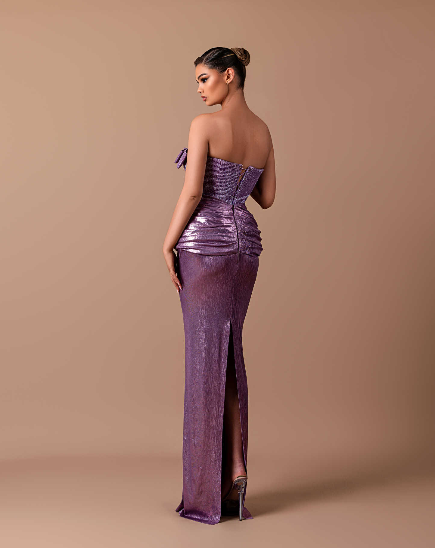 Dusk - Strapless dress with bow detail