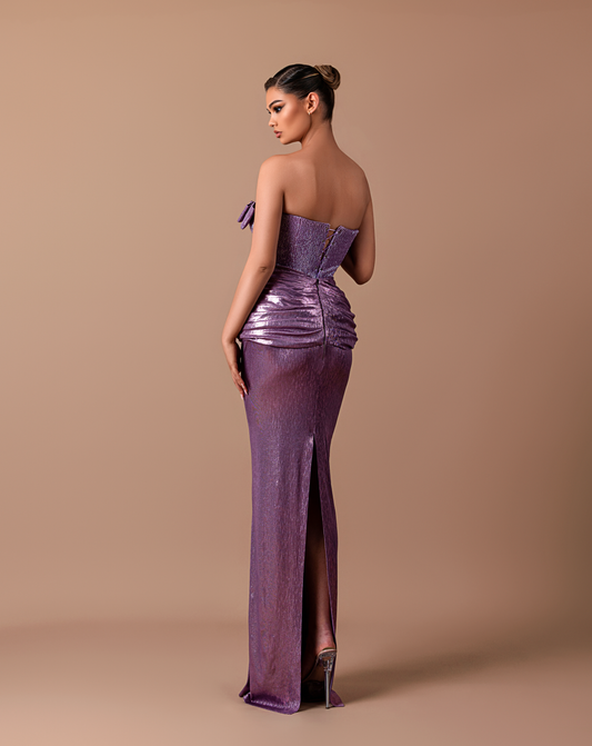 Dusk - Strapless dress with bow detail