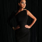 Emerald - One-Sleeve Fitted Dress with Shoulder Accent