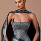 Lusia - Strapless dress with cape attachment