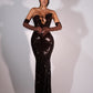 Camellia - Sequin Strapless Dress with Gloves