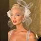 Crystal Embellished Mesh Bow Veil Fascinator