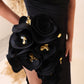 Coal -  High neck dress with side flower details