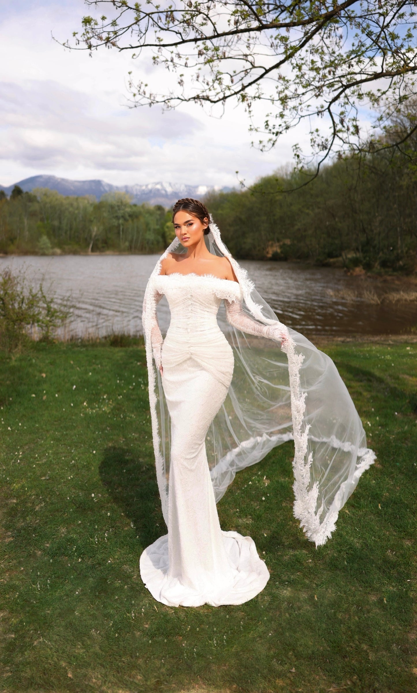LENY - Draped Lace Corset Mermaid Bridal