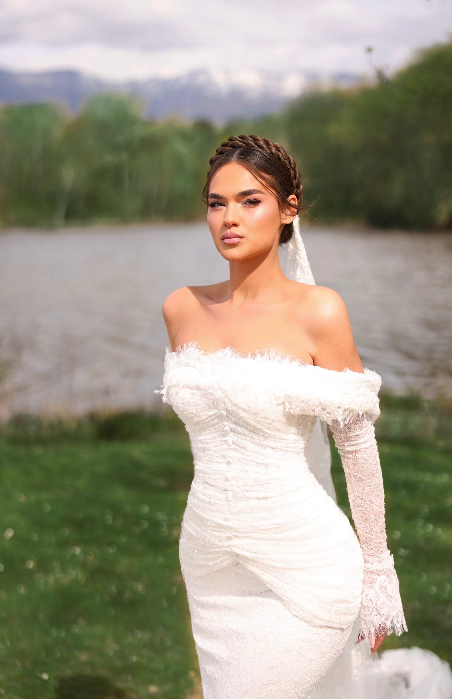 LENY - Draped Lace Corset Mermaid Bridal