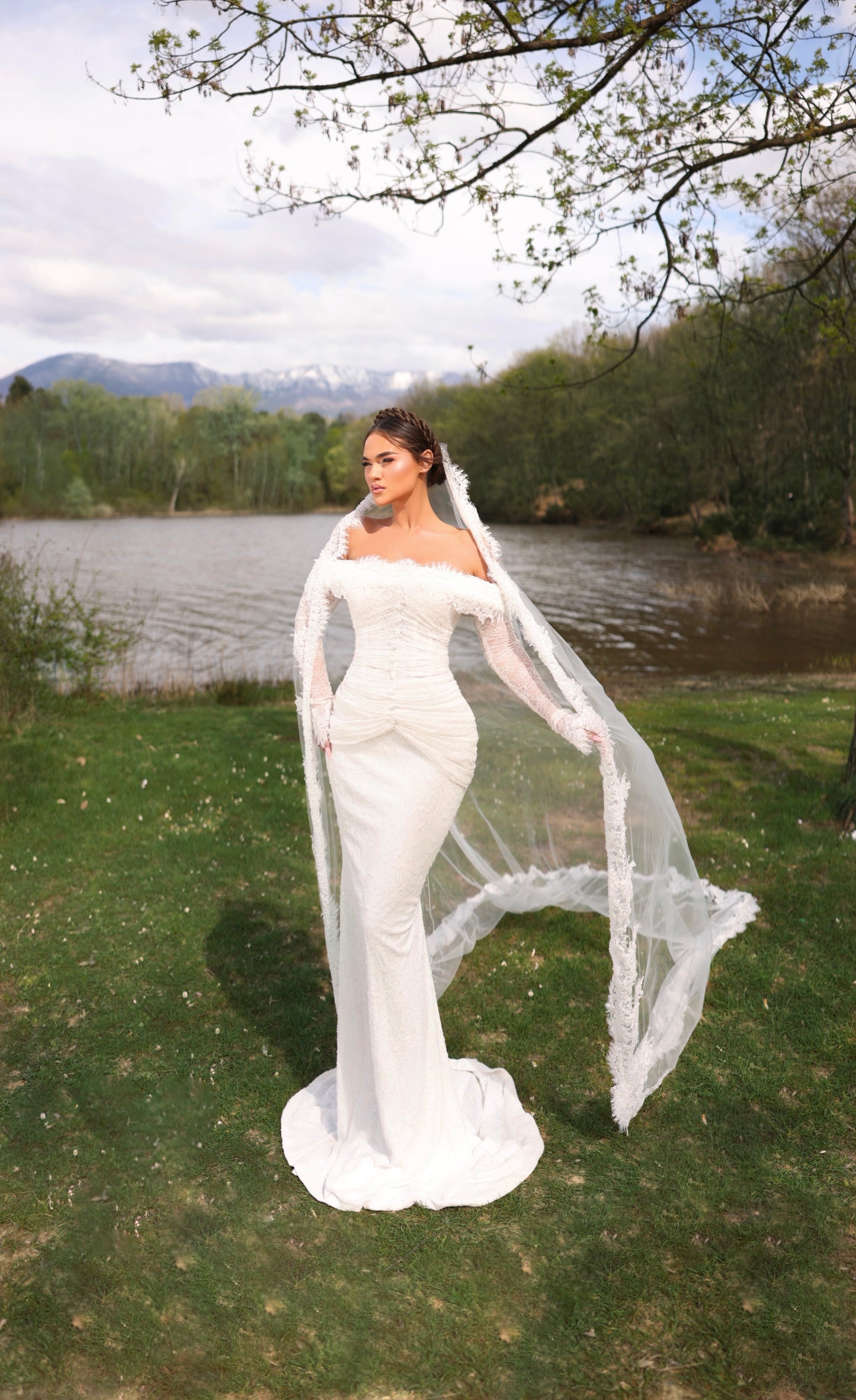 LENY - Draped Lace Corset Mermaid Bridal