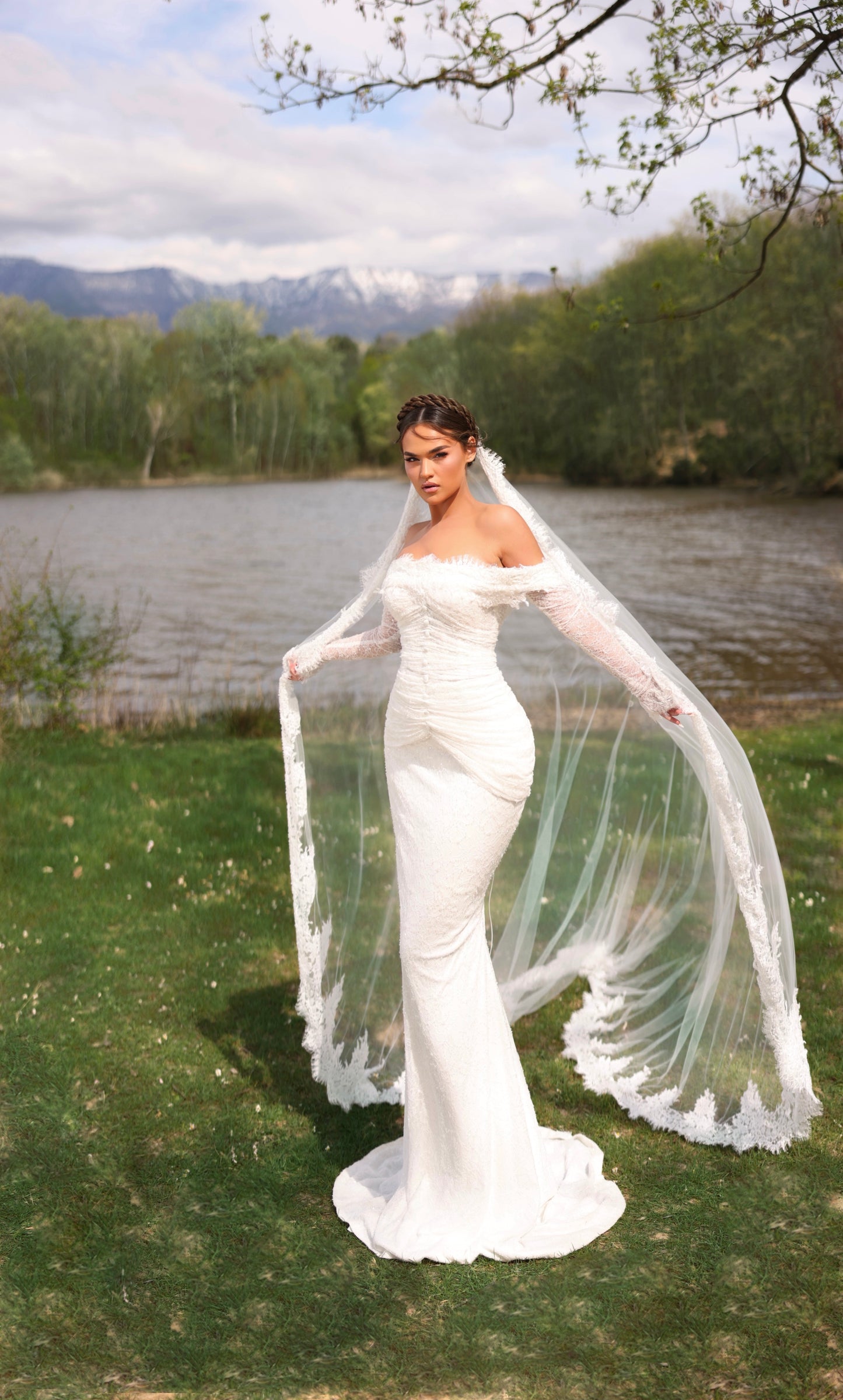 LENY - Draped Lace Corset Mermaid Bridal