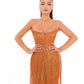 Vivi - Strapless fringed dress