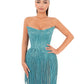 Vivi - Strapless fringed dress