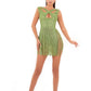 Serene -  Keyhole neckline fringed dress