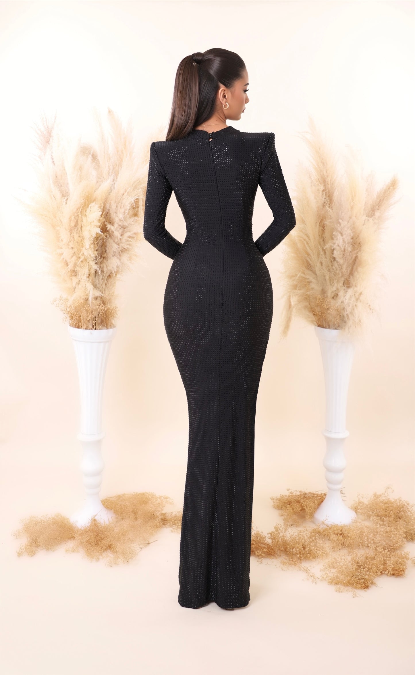 Jula -  High Neck with side slit dress