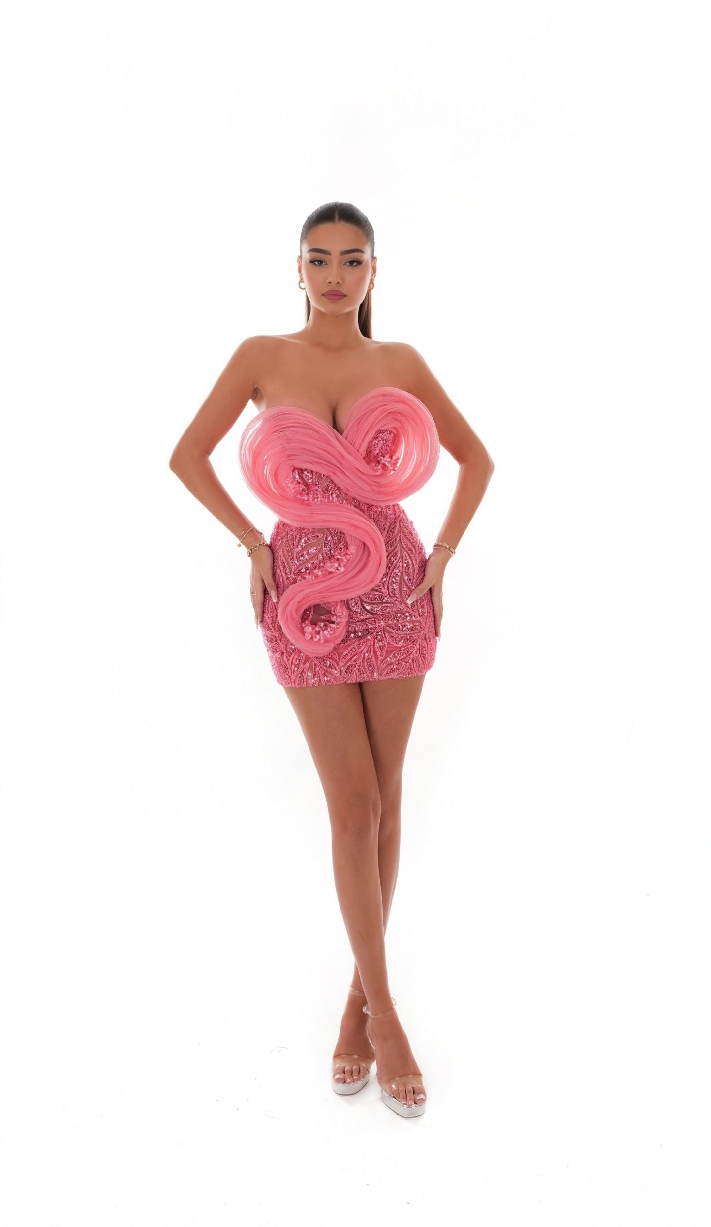 Glow - Sequined adorned short dress