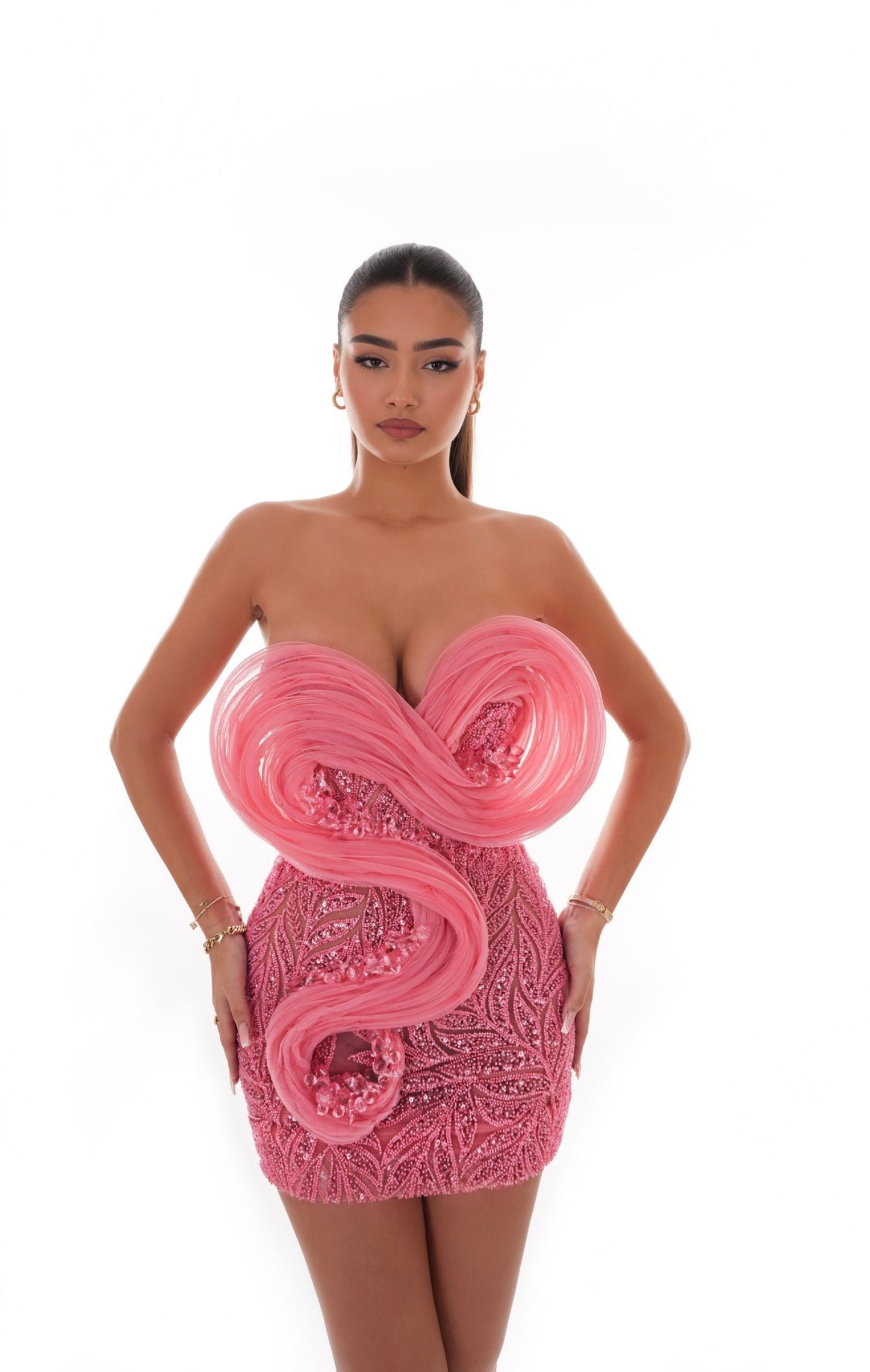 Glow - Sequined adorned short dress