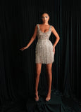 Gala - Short Beaded Fringe Fitted Dress
