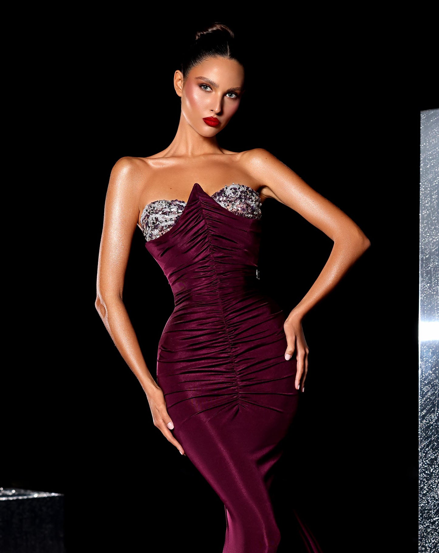 Eva -  Beaded Bust Mermaid Dress