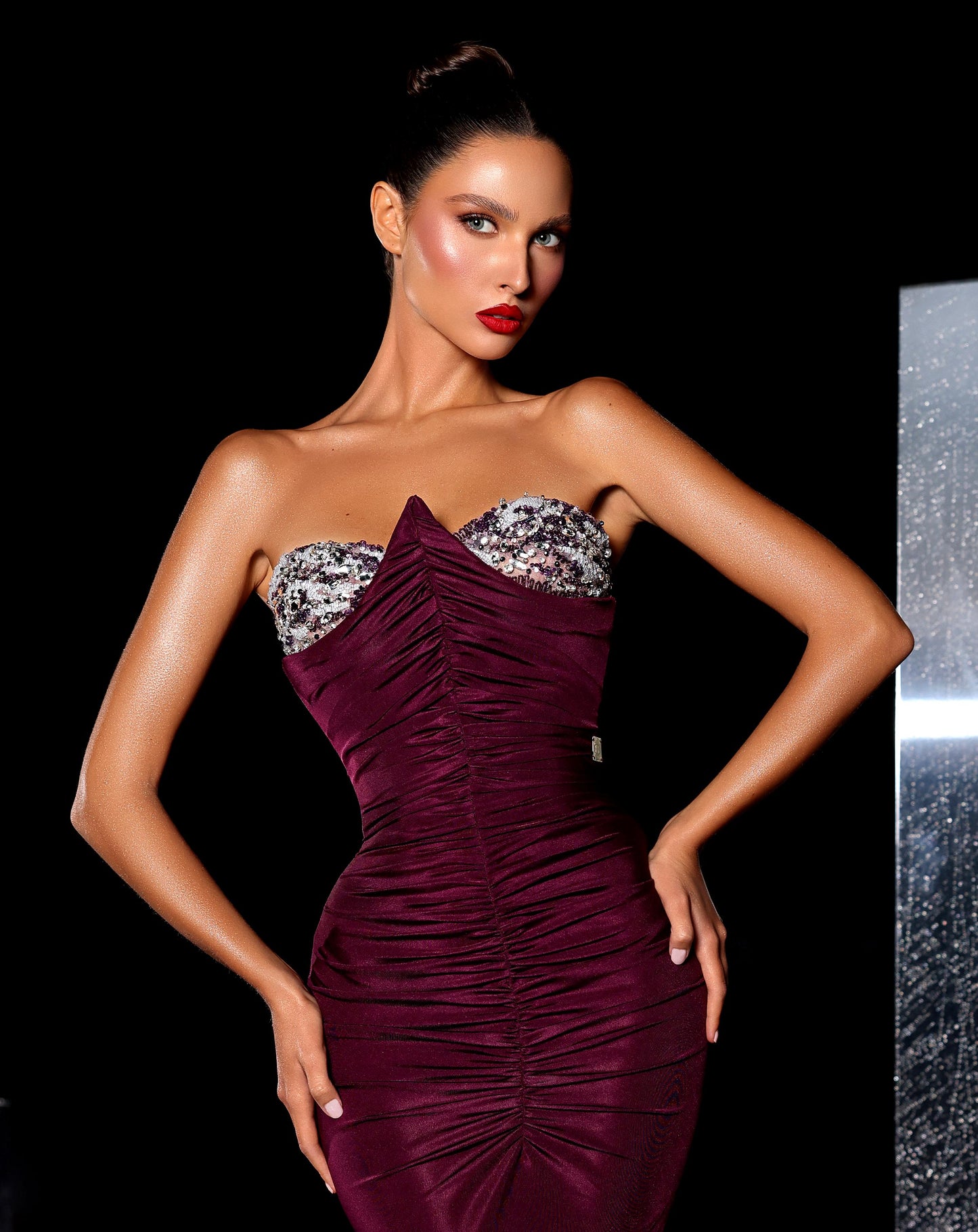 Eva -  Beaded Bust Mermaid Dress