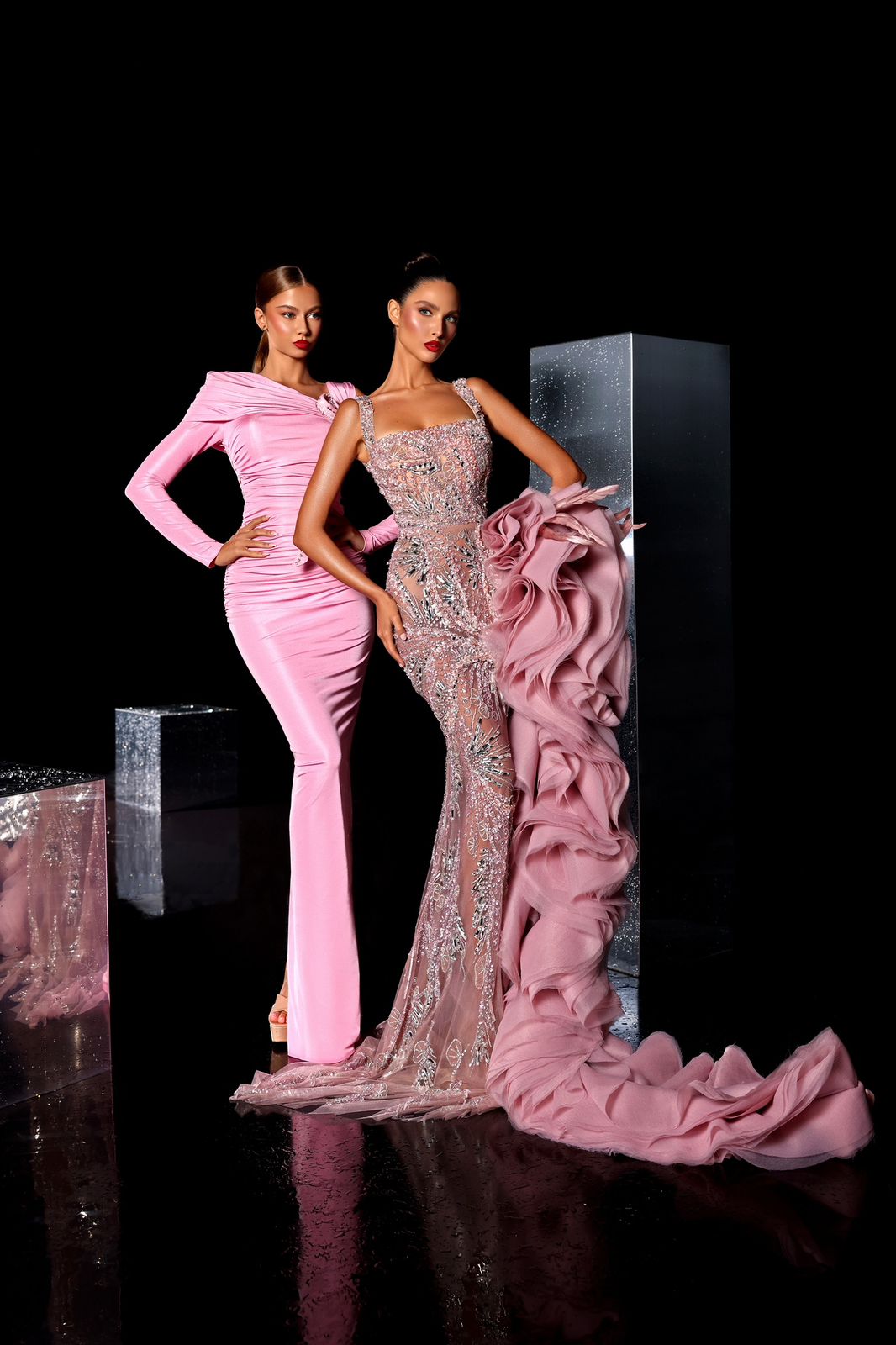 Breanna - Beaded Ruffle Strap Dress