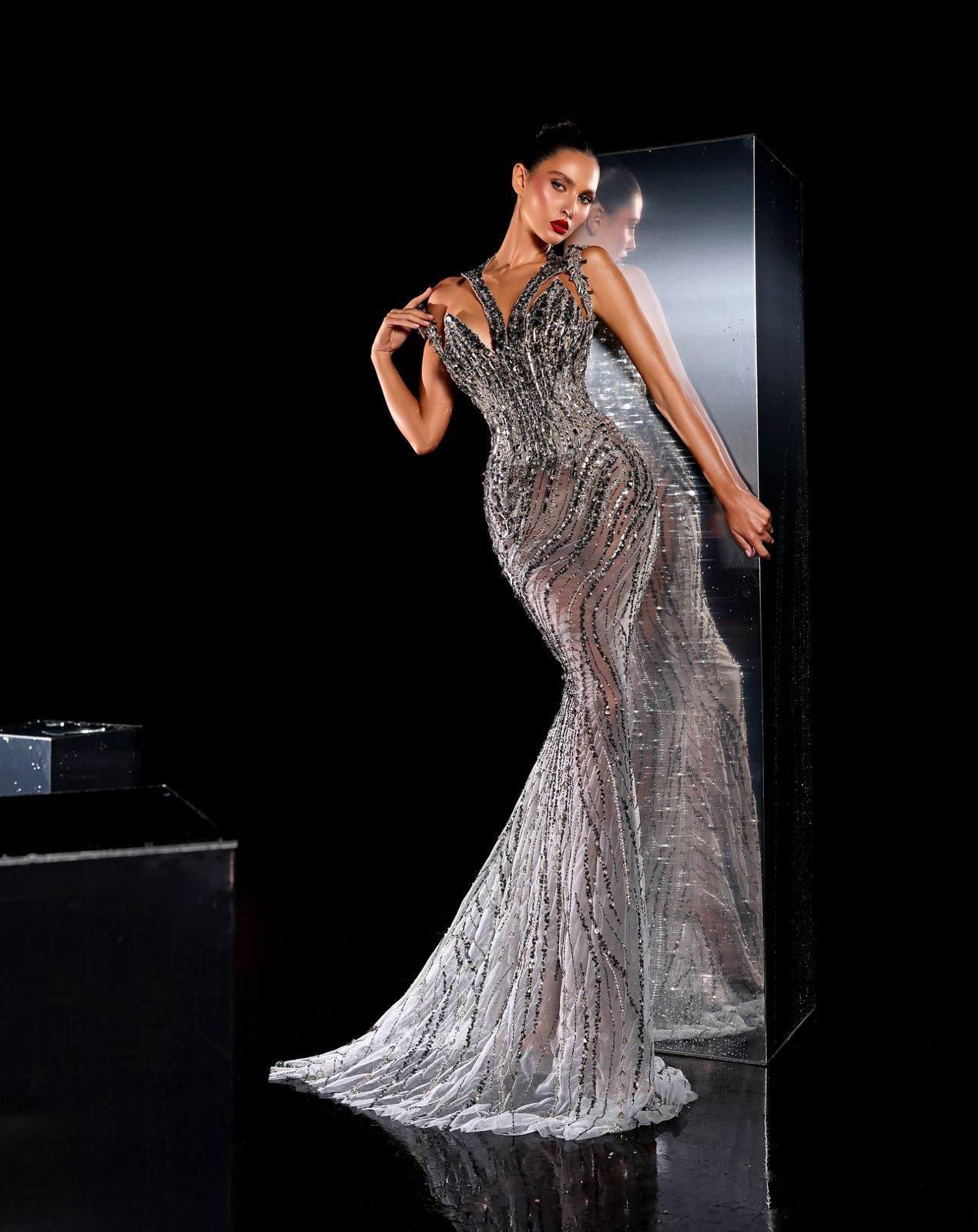 Marinela - Gray beaded Dress