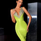 Eleanor - Lime green dress with beaded top