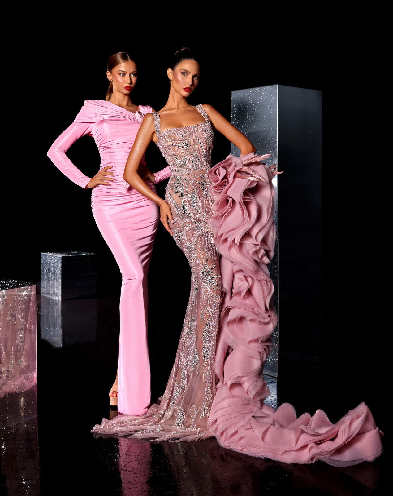 Ellinor - Bow shoulder asymmetrical dress