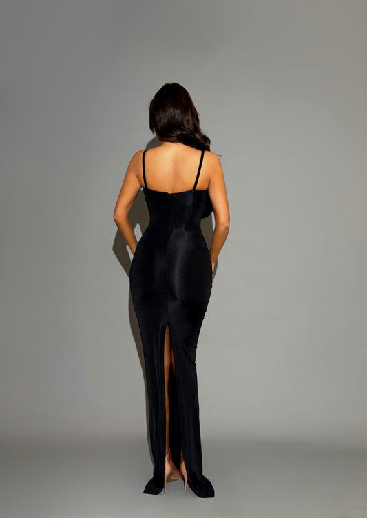 Solis -  Flower embellishments dress and thin straps