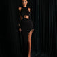 Tiye - Cut-Out Slit Dress with Gold Accents