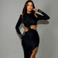 Tiye - Cut-Out Slit Dress with Gold Accents